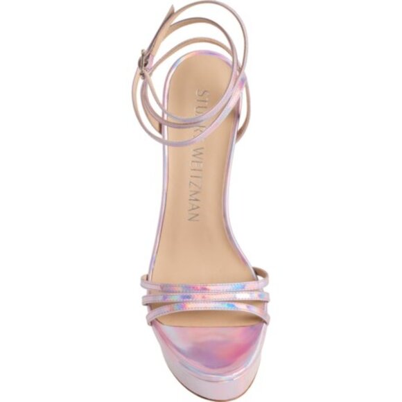 NEW NIB Stuart Weitzman Soiree Iridescent Ankle-Strap Platform Sandals $550 DEAL - Picture 7 of 10